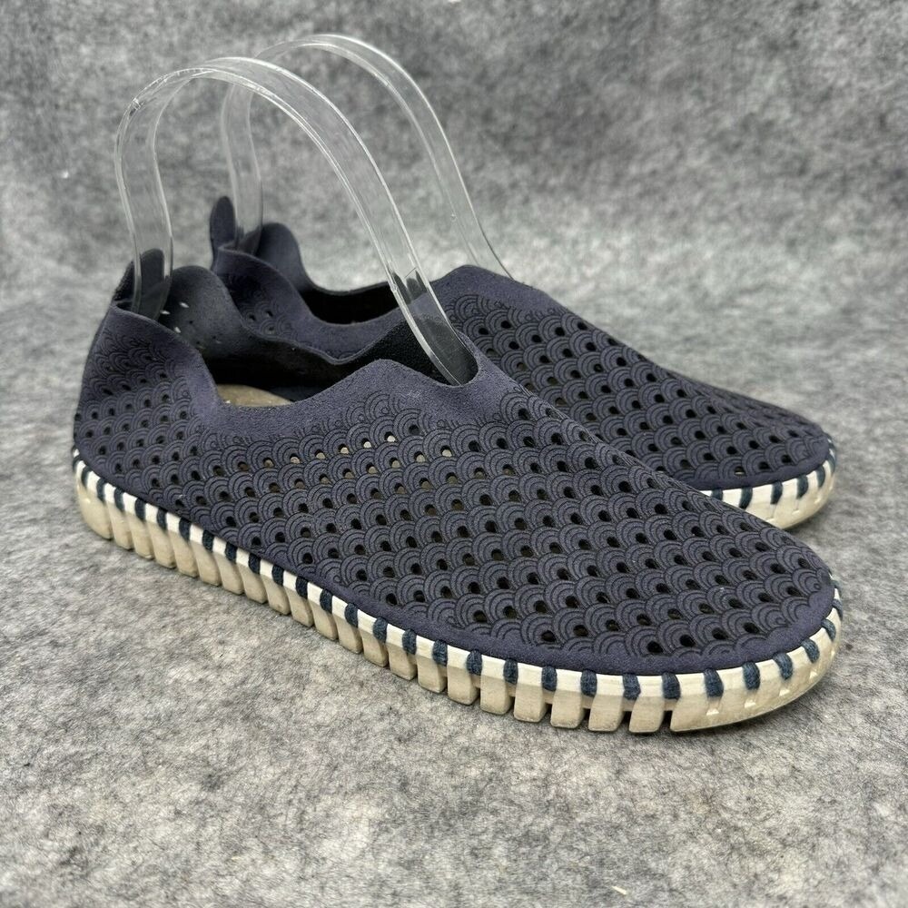 Ilse Jacobsen Tulip Slip On Comfort Shoes Womens Size 37 Blue Loafer‎ Coastal